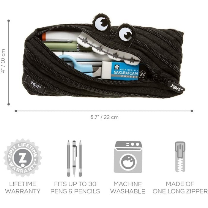 

✨LARIS✨ -Pouch Lucu / Tempat Pensil - Zipit Gorge Monster Pouch - Hitam