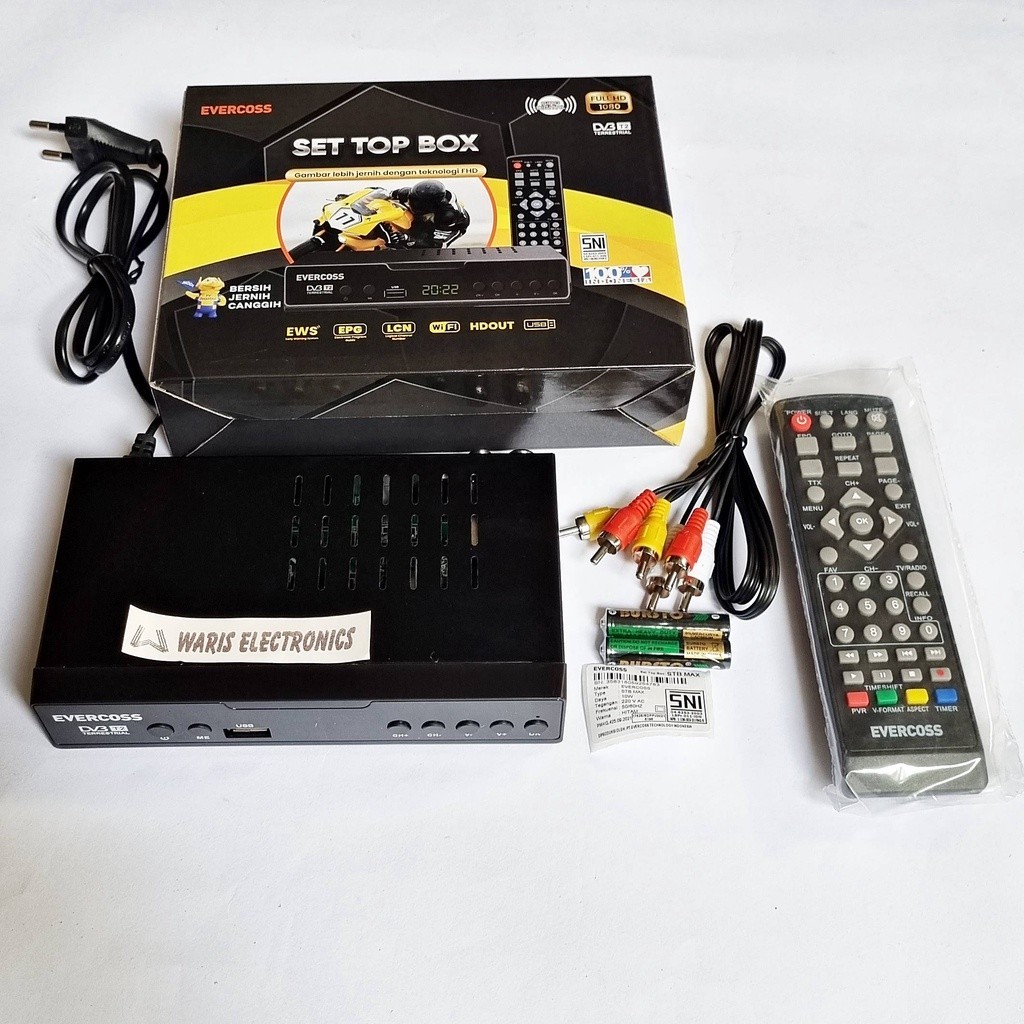 Set Top Box Evercoss STB MAX DVB-T2 Antena TV Digital