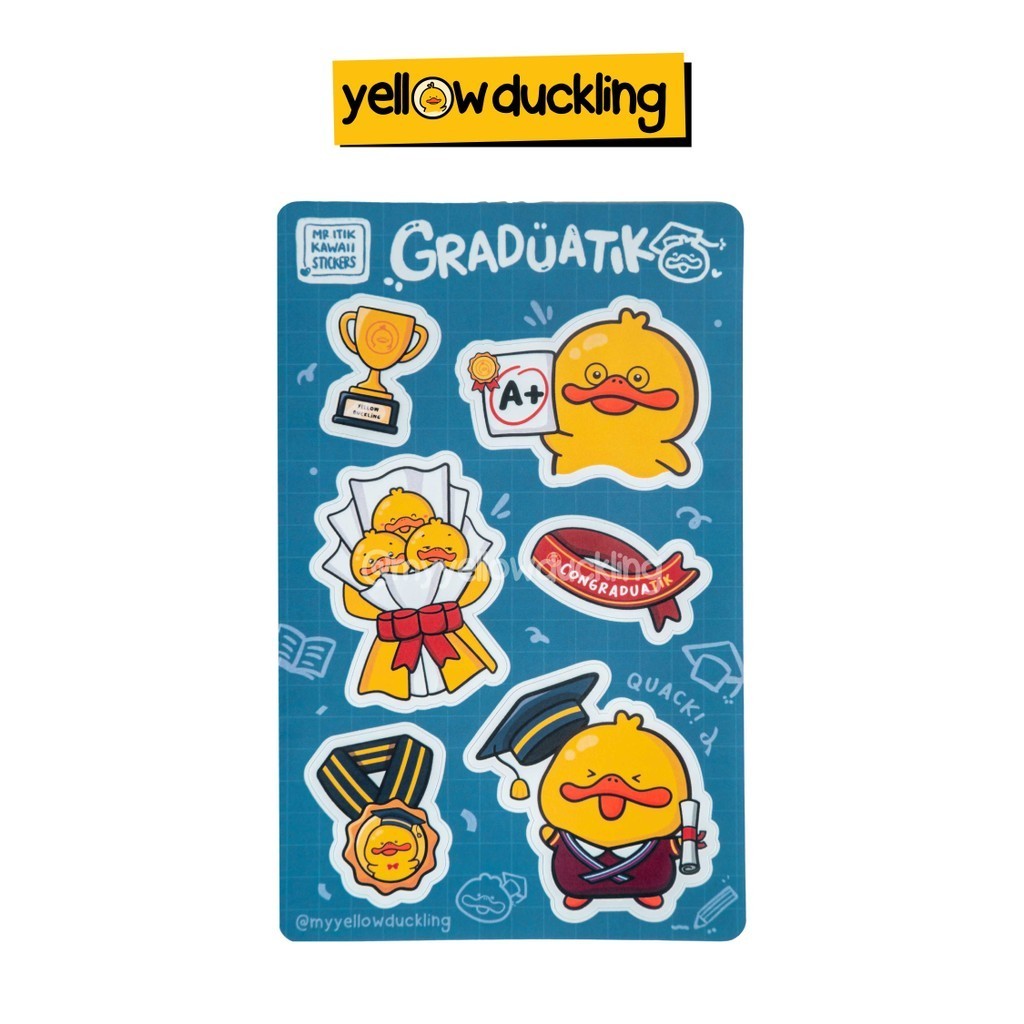 

STICKER ITIK - GRADUATIK STICKER SET - SPECIAL LIMITED EDITION - STICKER GRADUATION - YELLOW DUCKLI