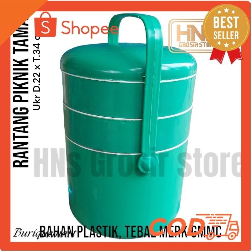 Rantang piknik bekal makanan tamas GMMC plastik susun 3 grosir MTA