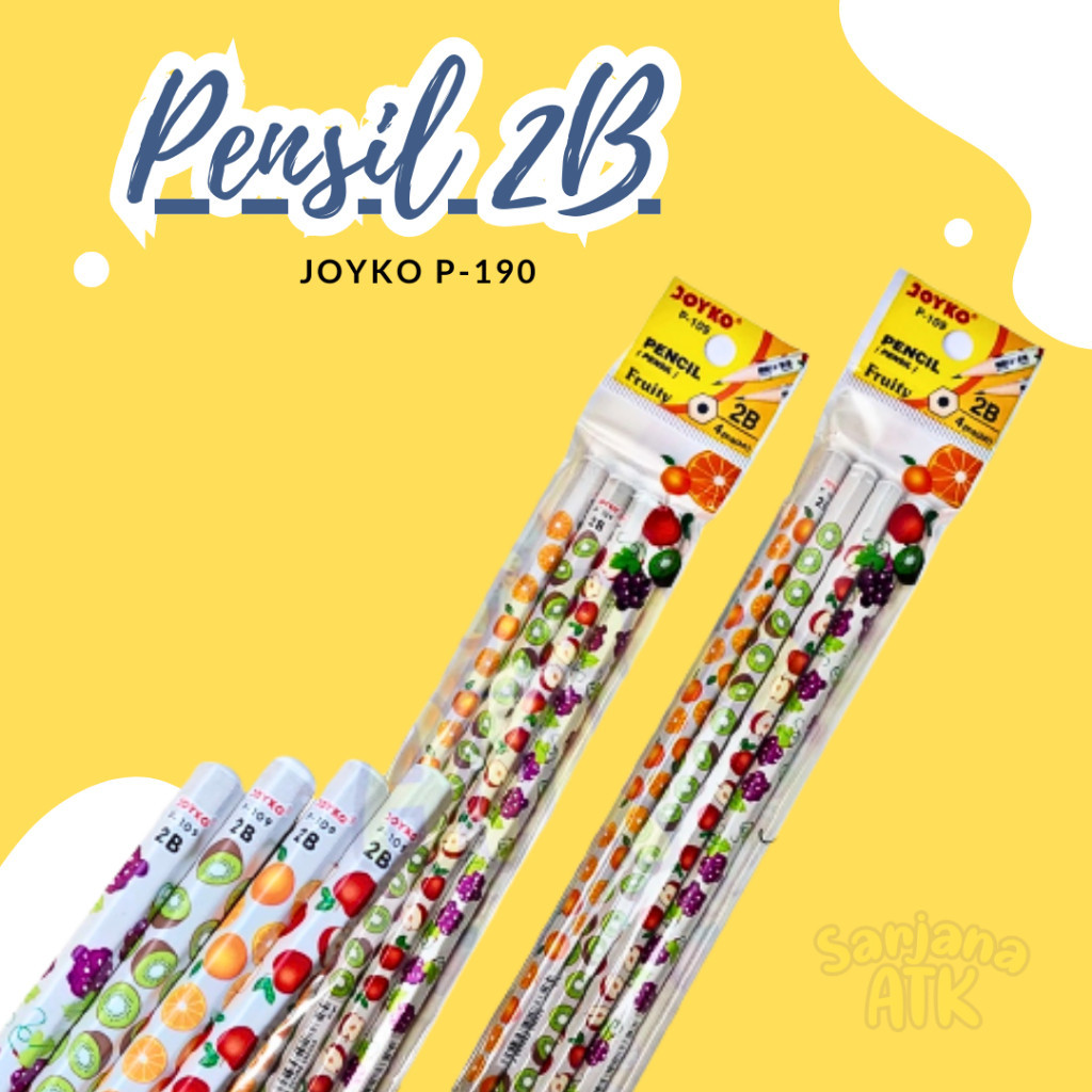 

(4Pcs) Pensil 2B / Pensil Raut 2B Joyko P-109 Fruit Series