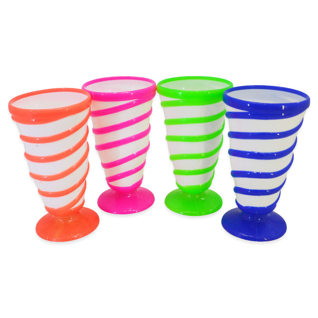 Gelas Cangkir Jus Juice Jumbo DAVINA Plastik Ulir Unik Warna Warni
