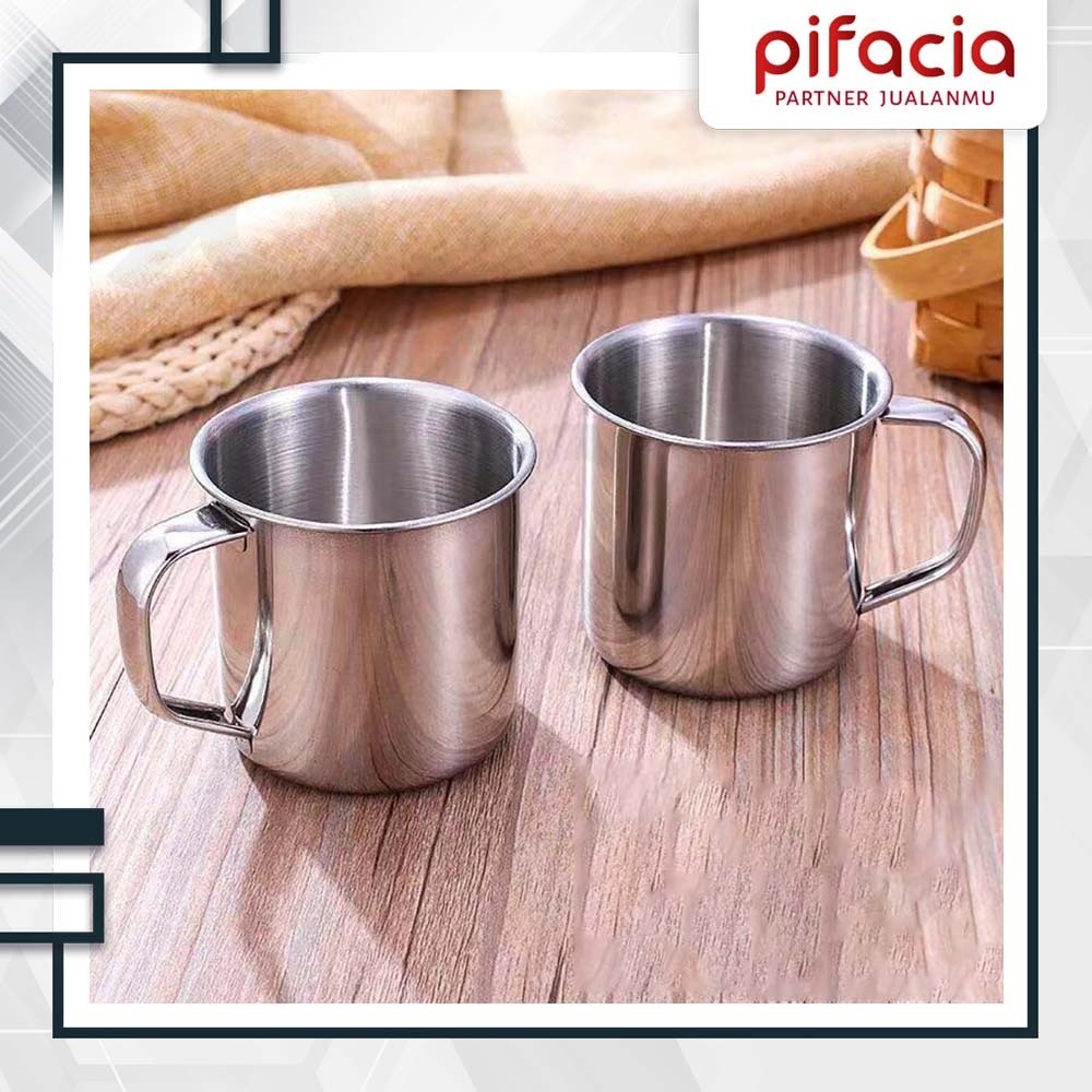 Mug Stainless Steel Mini Tanpa Tutup Gelas Cangkir Minum Anti Karat Coffee Tea Cups