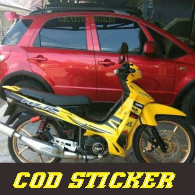 STRIPING F1zr sticker fizr stiker F1zr malaysia keren terbaru merah kuning VARIASI stiker motor