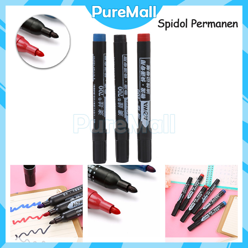 

Permanent Marker / Spidol Hitam Biru Merah / Alat Tulis Spidol