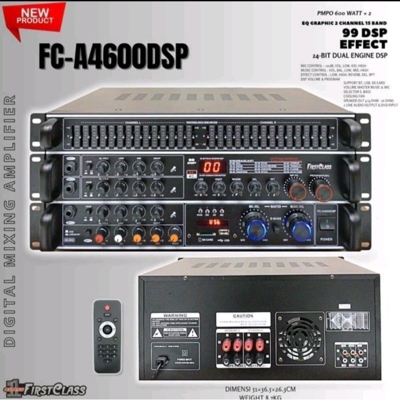 Power Ampli Firstclass FC A4600 DSP effects vocal 99 Digital Fca4600