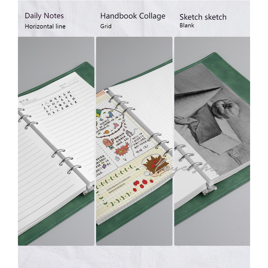 

bib 240 Halaman Buku Catatan Kerja Cover Kulit Sintetis Premium Magnet Kertas A5 Notebooks Magnetic