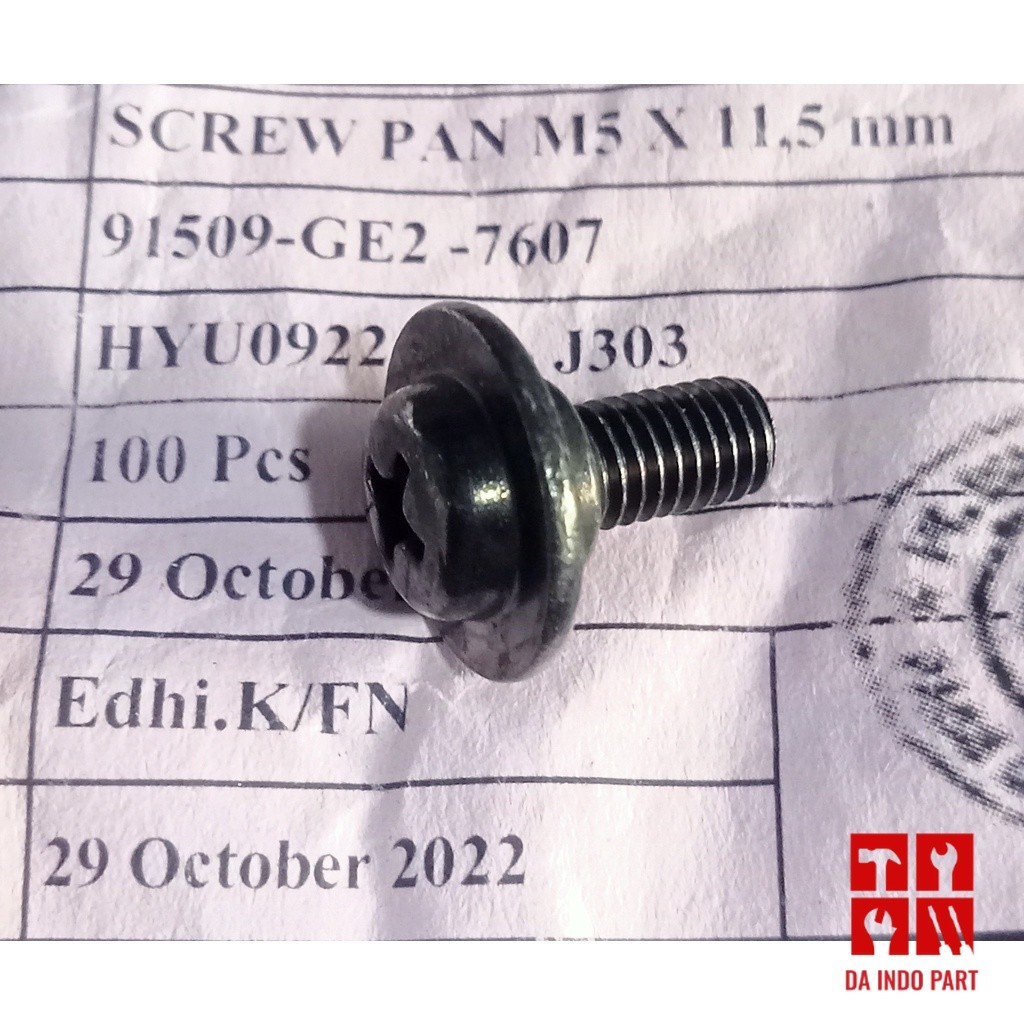 baut box body cover  baut dasi m5 × 11,5 baut 8,  original DA INDO PART