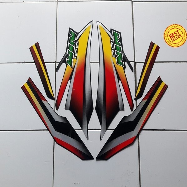 stiker honda win 100 2004 merah