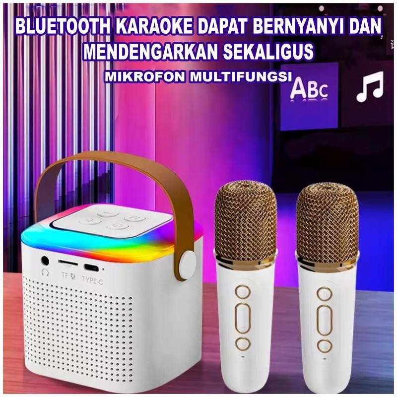 cod Karaoke Speaker Bluetooth 1 MIC 1 SET Mini Machine with 1 Wireless Microphone Bluetooth Karaoke 