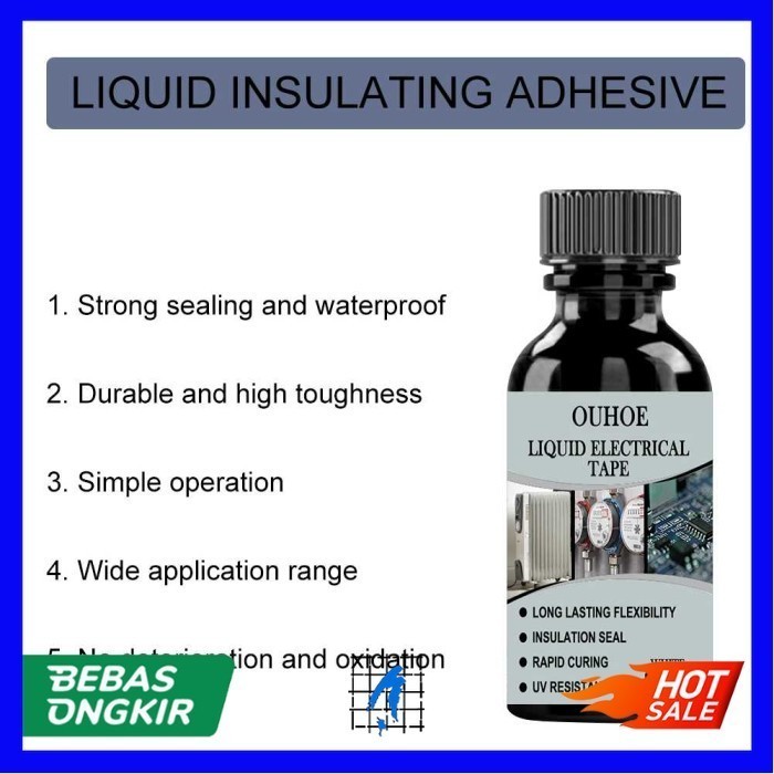 

Liquid Insulating Electrical Tape Pasta Insulasi Pelindung Kabel - 30ml