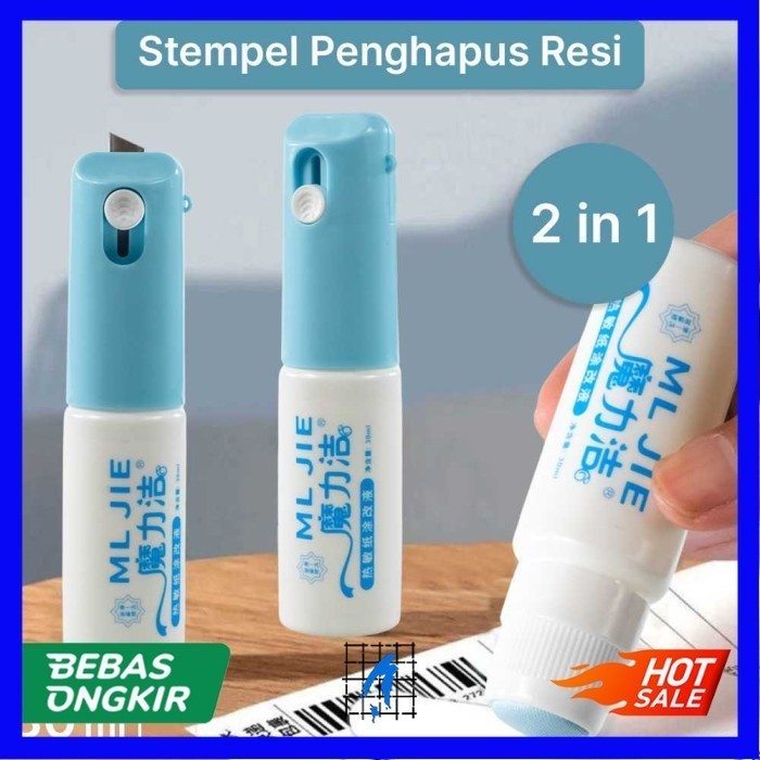 

Stempel Penghapus Label Resi 2 in 1 Cutter Pembuka Paket - Stempel