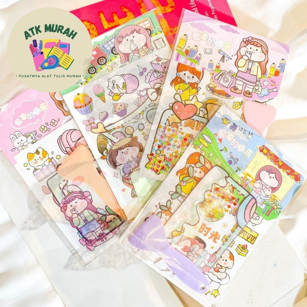 

Paket sticker LGL-9461 Stiker 5 in 1 | 3 lembar stiker | perata | glitter COD TERJANGKAU