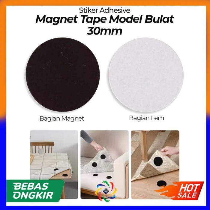 

Stiker Adhesive Magnet Tape Model Bulat 30mm