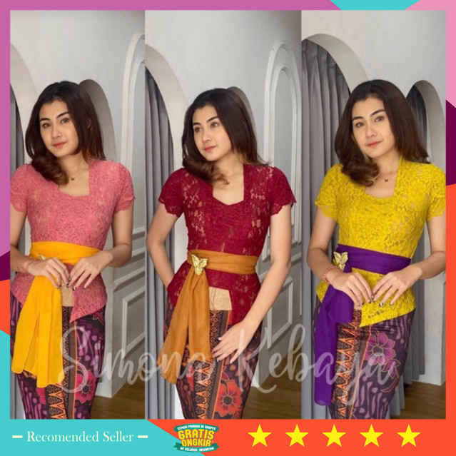 KEbaya Kartinian Murah Modern Elegan Keren Kekinian / SET KEBAYA BALI SOFIA PENDEK KEBAYA KUNDANGAN 