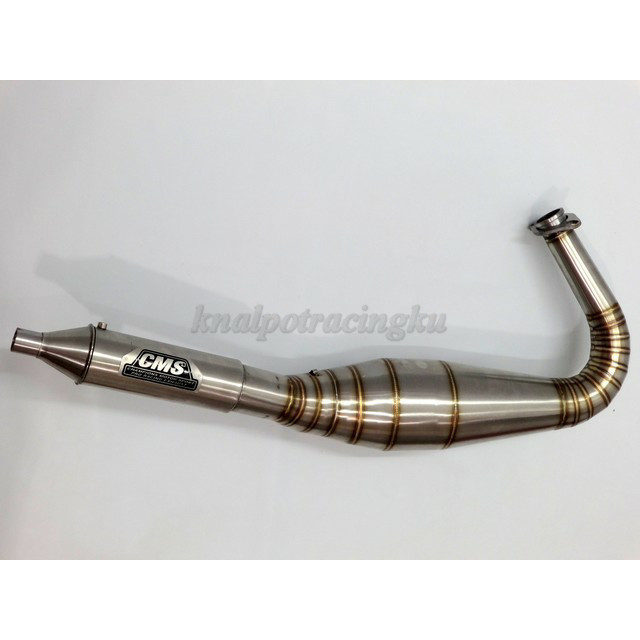 Knalpot Racing CMS Rx King l Kolong 3v3 Kompetisi Stainless Perut 36