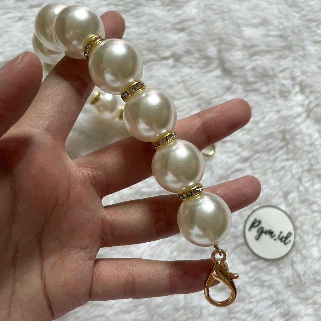 Strap tali tas pearl pendek short mutiara