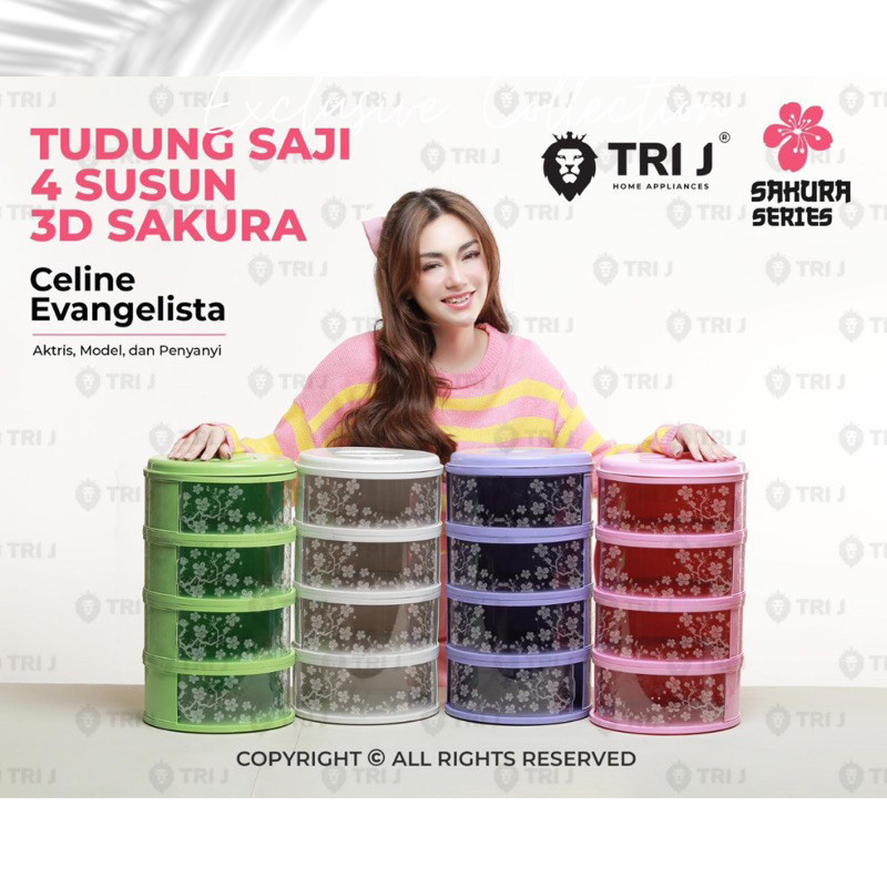 TUDUNG SAJI 4 SUSUN  RAK TINGKAT LAUK SAJI