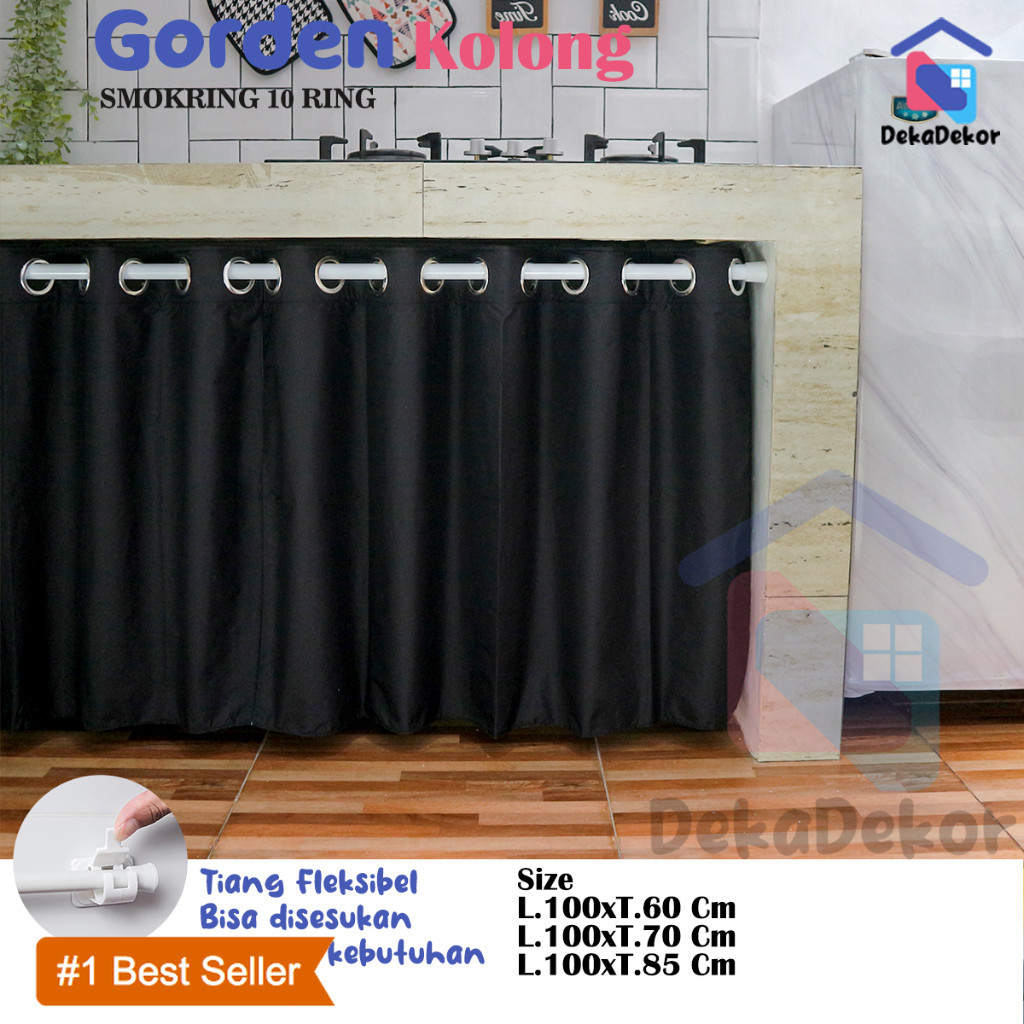 Gorden Kolong Dapur Polos Smokring Premium Tahan air