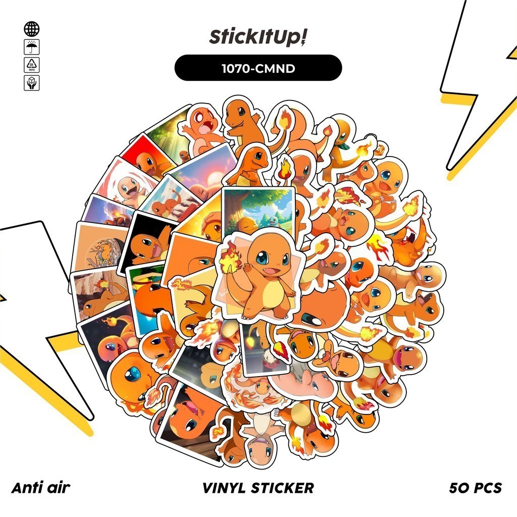 

COD✨ 100 Pcs Stiker Pokemon Charmander Lucu Anti Air Untuk Dekorasi Notebook Sepeda Skateboard Handphone DIY