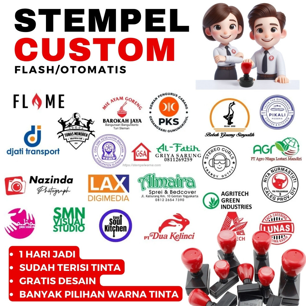 

(COD) Stempel Custom Otomatis Perusahaan Toko Online Offline Tanda Tangan Instansi Nama dll