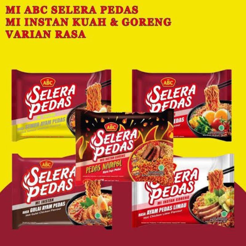 

MIE ABC SELERA PEDAS MIE INSTAN ALL VARIAN