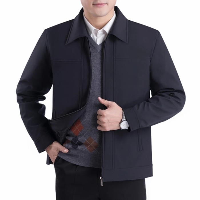 Jaket jas formal / Jasket/ Jaket kantor/Jaket semi jas pria terbaru - biru navy, S