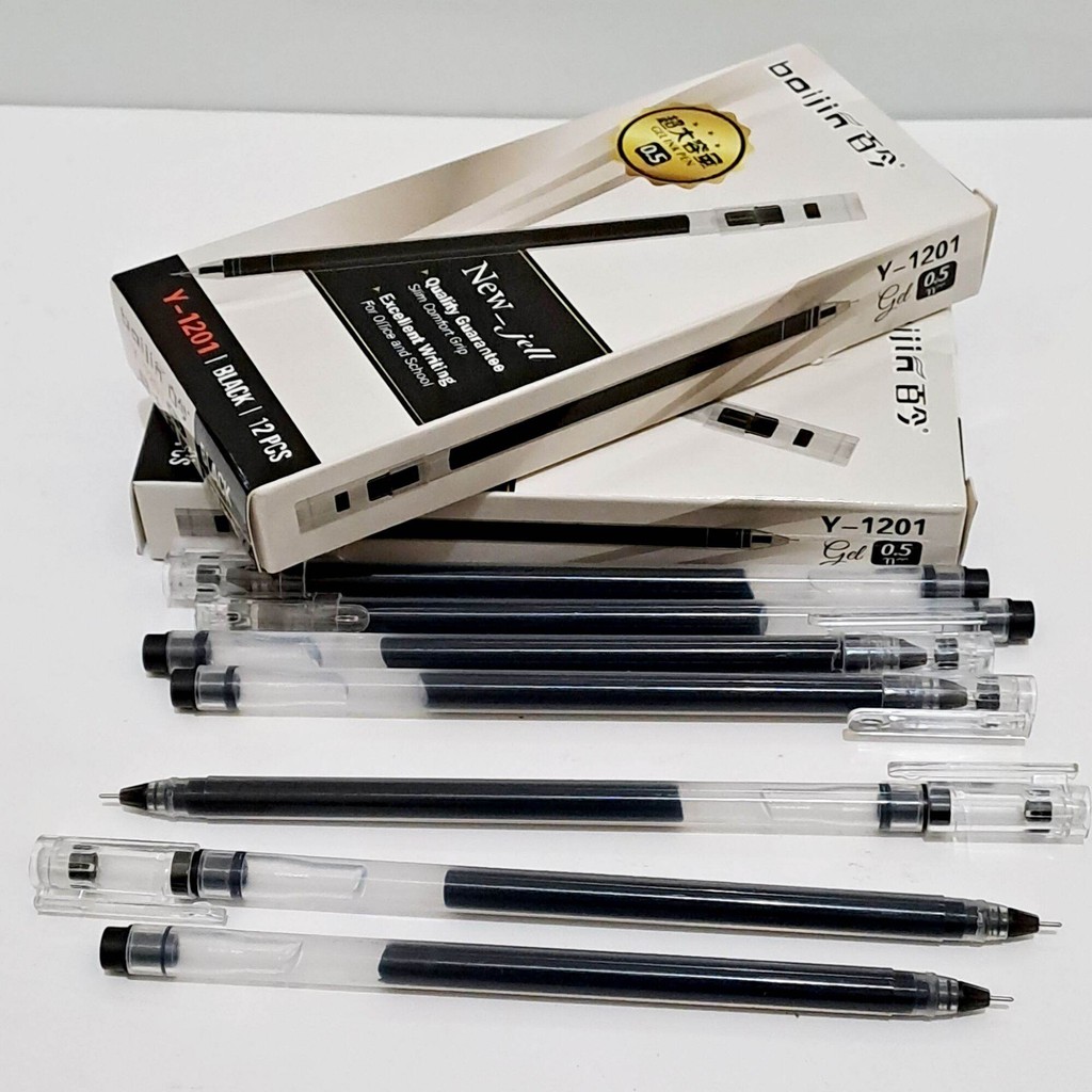 

(12 pcs) Pulpen Gel Boijin Tinta Hitam Mata Pena 0,4 mm Murah/ 1 Pack Pulpen Gel Boijin 12 pcs Stationery