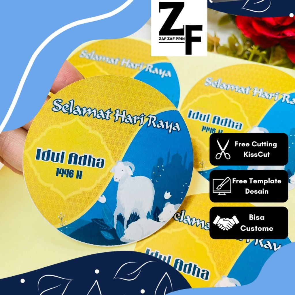 

ZAF 9-15 Sticker Eid Adha Ramadhan Sticker Selamat Lebaran Idul Adha Hampers Free Desain Murah