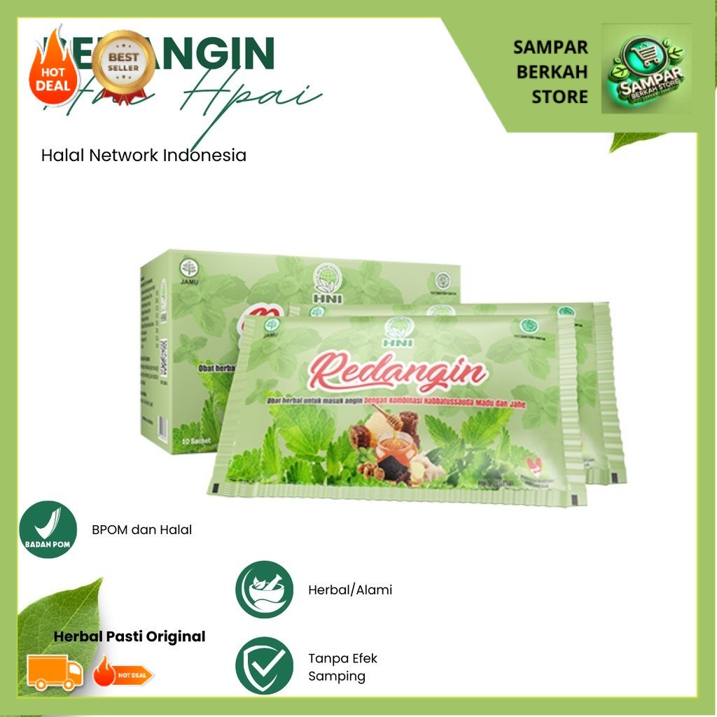 Produk Halal; Redangin - Herbal Masuk Angin    | Bisa Bayar COD - HNI HPAI BPOM #HNIhalamart