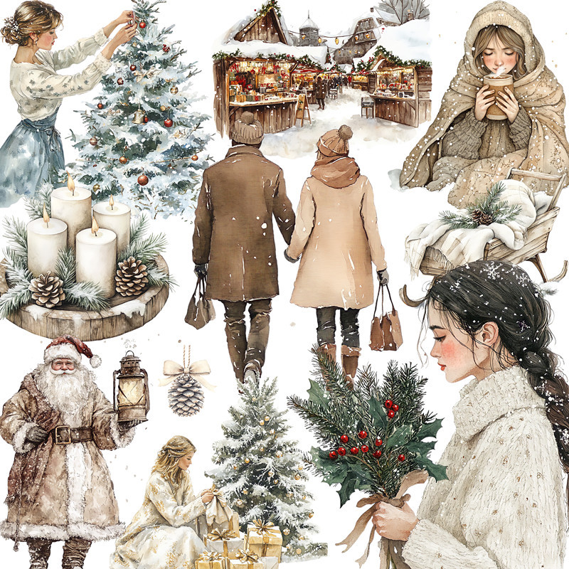 

20Pcs/Pack Winter Snow Day Sticker DIY Craft Scrapbooking Album Junk Journal Decorative Stickers