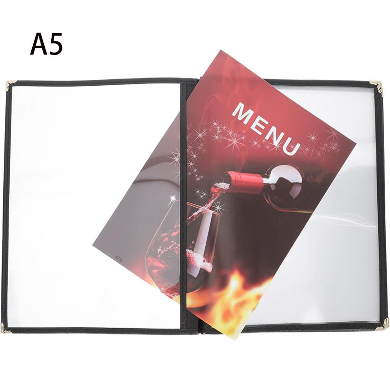

A5 2 Sheets 23.3x17.3cm Cover Plastic Menu Folder Price List Transparent Display Book
