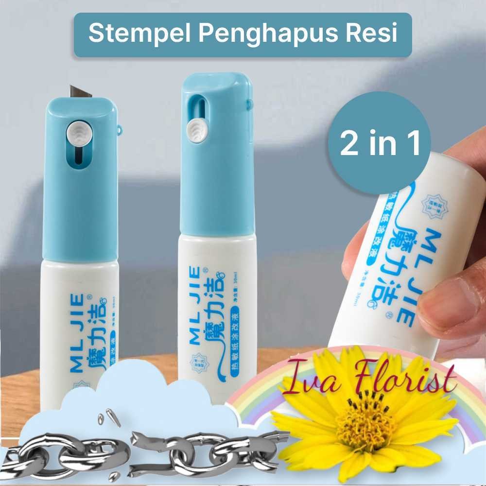 

SALE 30ML JIE Stempel Penghapus Resi 2in1 Cutter Pembuka Paket ML-2 hapus tinta thermal resi online