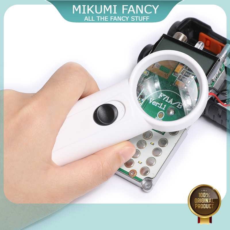 

FANCY Kaca Pembesar Handheld Magnifiying Glass Lup with 2 LED 35mm 8X - JM-Z19