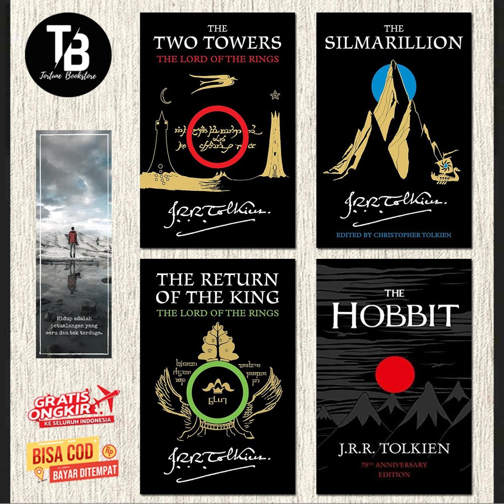 J.R.R. Tolkien 6-Book  : The Hobbit, The Lord of the Rings, The Silmarillion & Unfinished Tales (Eng