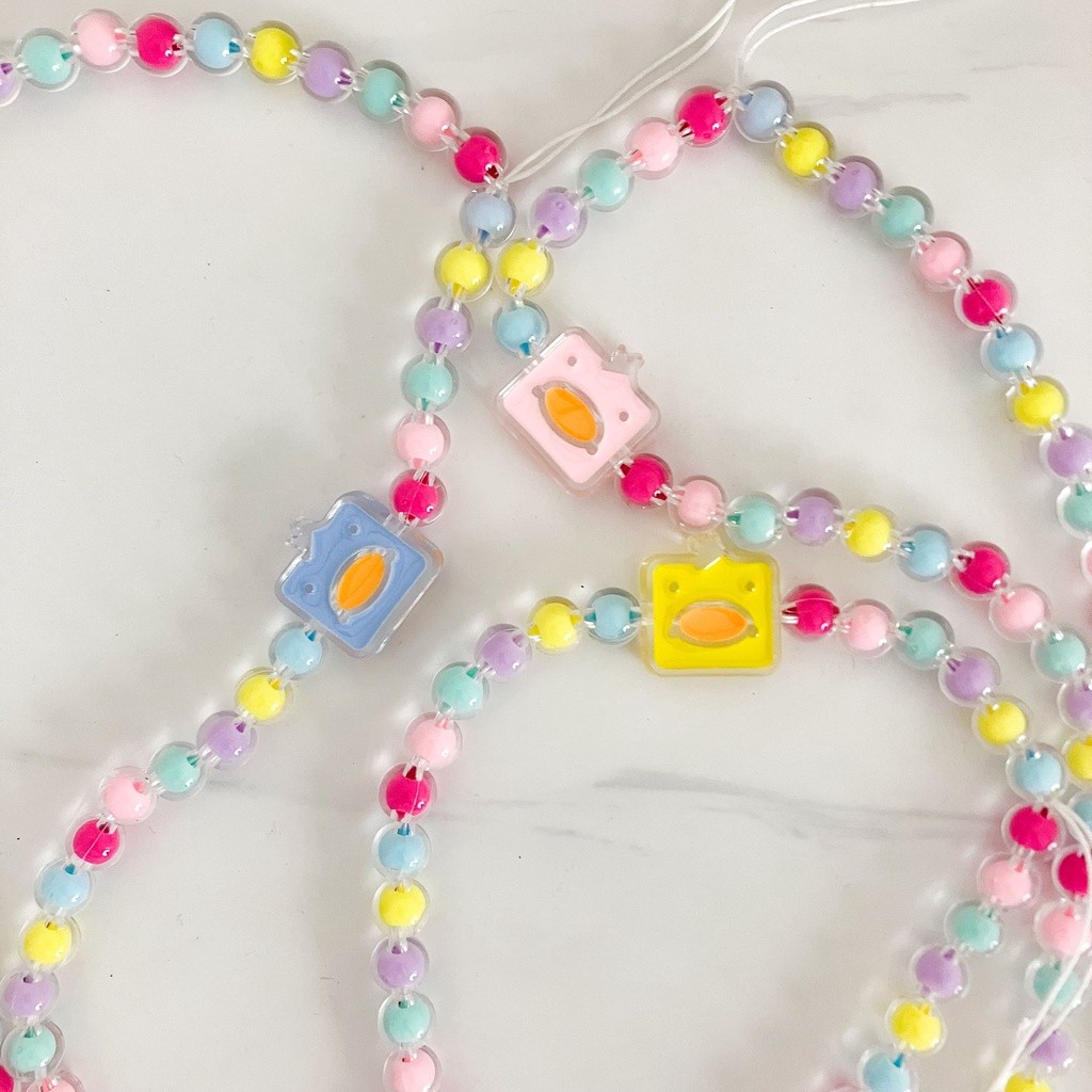 (KP) Beads Lanyard Kalung Handphone Kappa. Gantungan HP Kalung / Lanyard HP estetik / Phone Strap Be