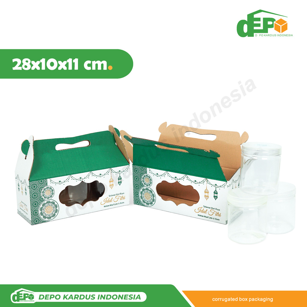 

Box 28x10x11 JAR 500 ml Isi 3 Toples Bulat Kardus/packing/kemasan/Kue Kering/boxkuker/Jar500 ml/Jar500gr/hampers/idul fitri/Iedmubarak/Tinggi11