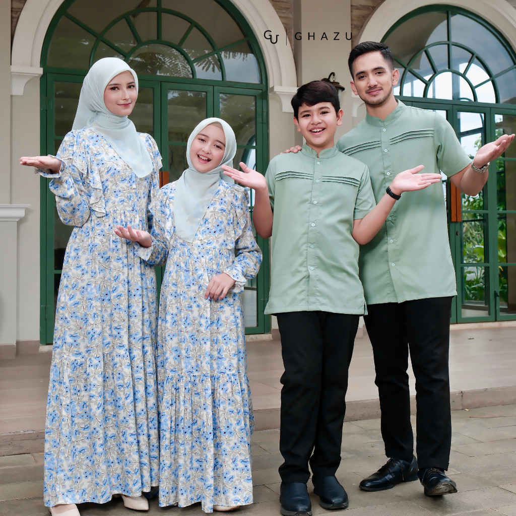 Ghazu Aruna Family Set Baju Couple Keluarga Sarimbit Lebaran 2025