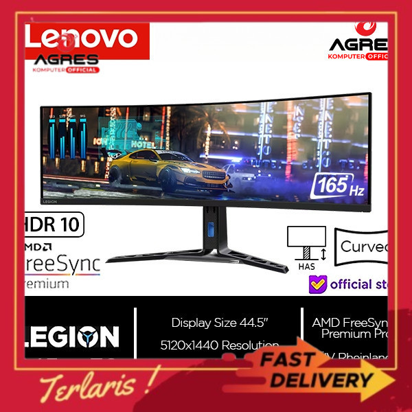 LENOVO LEGION CURVE R45W-30 MONITOR 44.5" QHD IPS 165HZ SRGB GARANSI RESMI