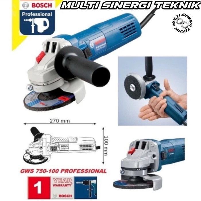 Mesin Gerinda 4" Bosch GWS 750-100 Angle Grinder Heavy Duty