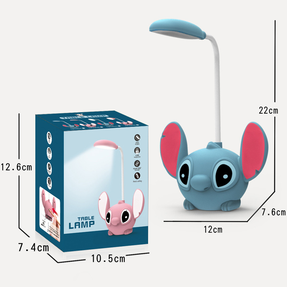 

Night Light Glowing Cartoon Lilo&Stitch Decoration LED Table Lamp With Pencil Point Foldable Children's Reading desk Lamp Gift