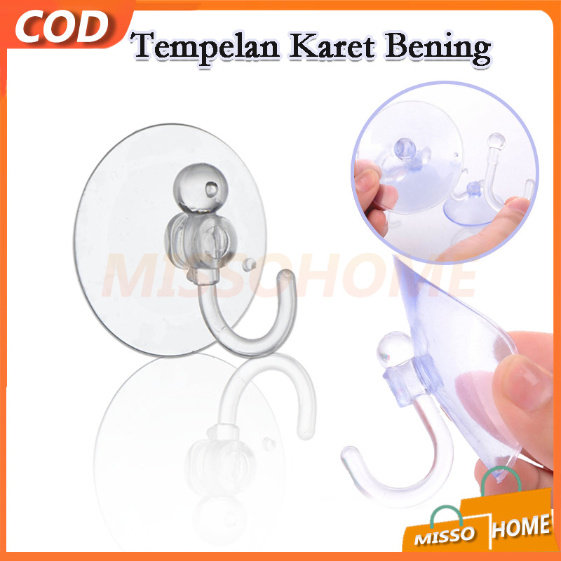 Gantungan Kop Kaca Tempel Multi Fungsi / Gantungan Kop Kaca Tempel / Tempelan Karet Bening / Gantung
