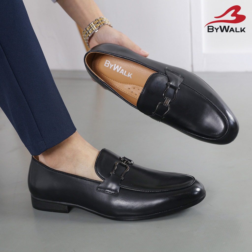 BYWALK JACKSON1 Sepatu Formal Pria Loafers Resmi Pantofel Kantoran Kerja Hitam