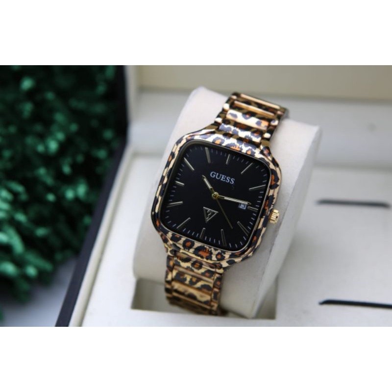 Terbaru Promo Jam Tangan Wanita Guess Gc Premium Segi Motif Macan Analog Tanggal On Tali Rantai Soli