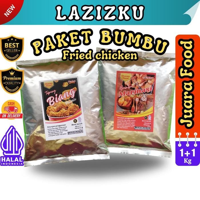 

PAKET BUMBU fried chicken (1kg Tepung biang + 1kg Marinasi) Masakan Ayam Instan ARI