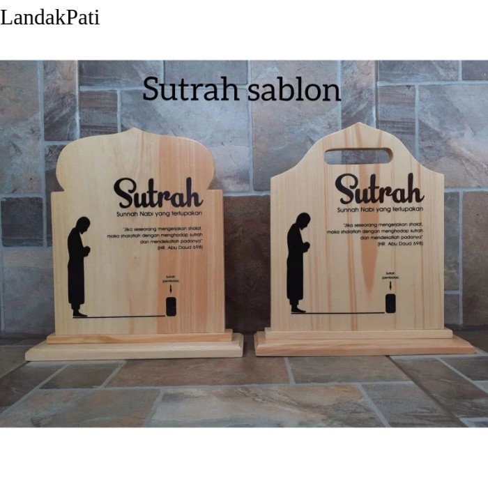 

Sutrah Sholat Pembatas Shof Sholat Kayu 23 x 7x 26 cm Sablon - Tanpa Lubang Termurah