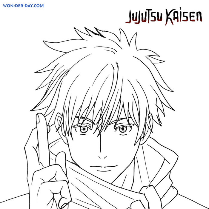 

10 LEMBAR kertas mewarnai, GAMBAR MEWARNAI tema JUJUTSU KAISEN