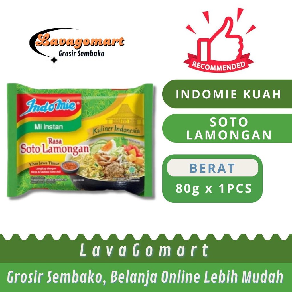 

INDOMIE KUAH SOTO LAMONGAN 80g - 1 PCS - LAVAGOMART- BANDUNG