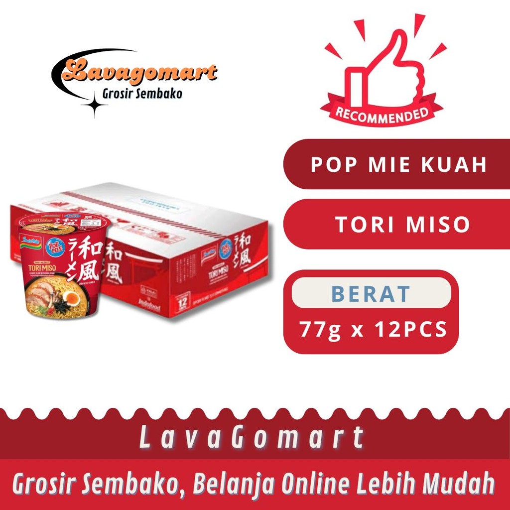 

POP MIE INSTAN CUP TORI MISO RAMEN 77g - 1 DUS - LAVAGOMART - BANDUNG