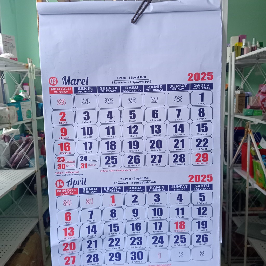 

KALENDER KERJA JUMBO/ KALENDER DINDING BESAR TAHUN 2025 TERBARU